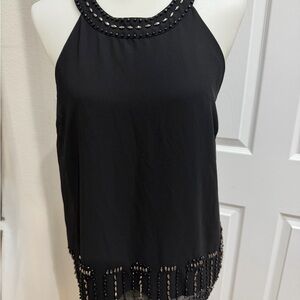 Skies Are Blue Black Studded Tank Top